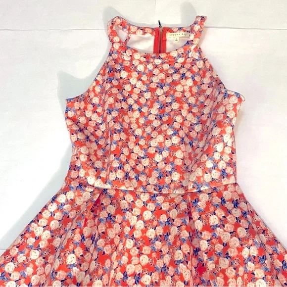 Floral Sleeveless Dress. Pink and Blue - Picture 10 of 17